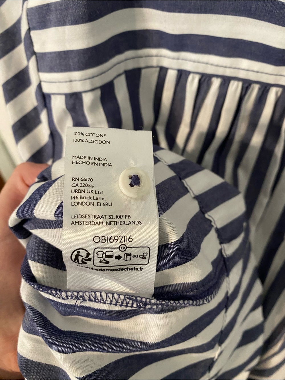 Anthropologie Darcey Popover Swing Top Navy & White Stripe - Picture 11 of 11